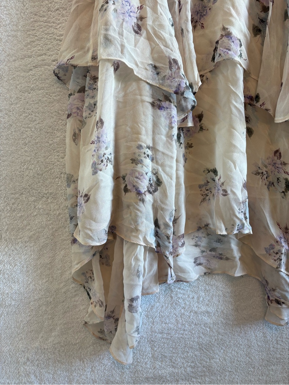 LoveShackFancy Alex Silk Floral Tiered Midi Skirt Size 0 - Picture 2 of 11